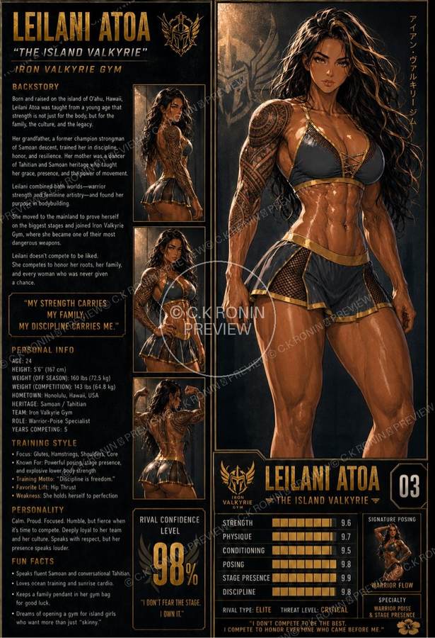Leilani Atoa character profile sheet